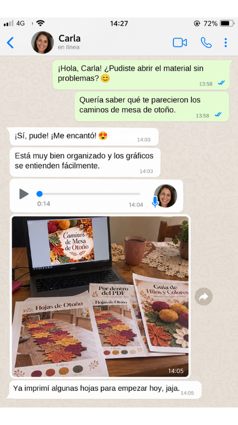 Comentario de Carla sobre Caminos de Mesa de Otoño